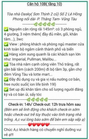 QnA homestay 2- 3BR- Seaview Apartment Vung Tau